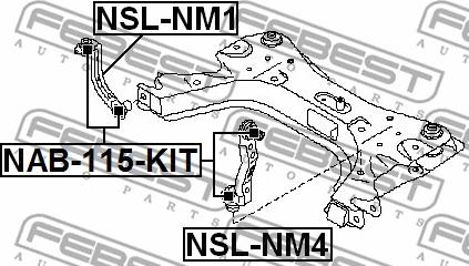 Febest NAB-115-KIT - Set za popravak, spojna Šipka balans stangle www.molydon.hr