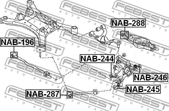 Febest NAB-288 - Selen / Prigušni blok, Ovjes kotača www.molydon.hr