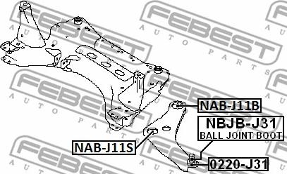 Febest NAB-J11B - Selen / Prigušni blok, Ovjes kotača www.molydon.hr