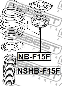 Febest NB-F15F - Kotrljajuci Ležaj, Nosač amortizera www.molydon.hr