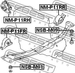 Febest NSB-M01 - Ležište | Držač | Uležištenje, tijelo osovine www.molydon.hr