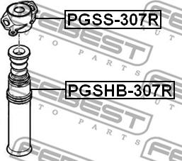 Febest PGSHB-307R - Komplet za zaštitu od prasine, amortizer www.molydon.hr