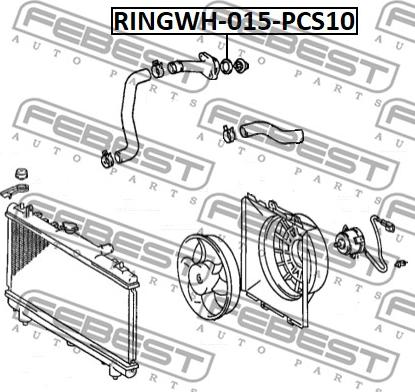 Febest RINGWH-015-PCS10 - Brtva, prirubnica za rashladnu tekućinu www.molydon.hr