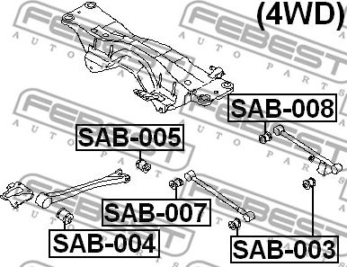 Febest SAB-008 - Selen / Prigušni blok, Ovjes kotača www.molydon.hr