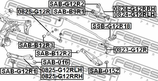 Febest SAB-G12R1 - Selen / Prigušni blok, Ovjes kotača www.molydon.hr