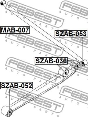 Febest SZAB-052 - Selen / Prigušni blok, Ovjes kotača www.molydon.hr