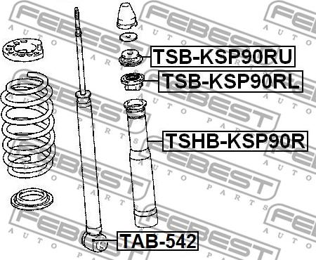 Febest TSHB-KSP90R - Komplet za zaštitu od prasine, amortizer www.molydon.hr