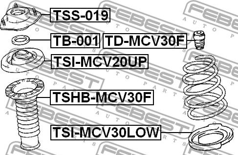 Febest TSHB-MCV30F - Zaštitni poklopac/Manžeta, amortizer www.molydon.hr