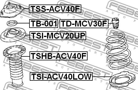 Febest TSS-ACV40F - Nosač amortizera www.molydon.hr