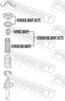 Febest VWSHB-B8F-KIT - Komplet za zaštitu od prasine, amortizer www.molydon.hr