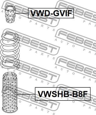 Febest VWSHB-B8F - Zaštitni poklopac/Manžeta, amortizer www.molydon.hr