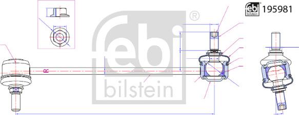 Febi Bilstein 195981 - Šipka/spona, stabilizator www.molydon.hr