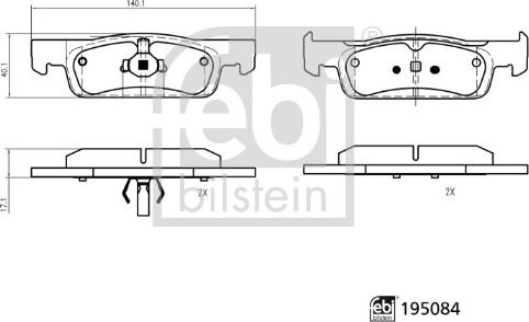 Febi Bilstein 195084 - Komplet Pločica, disk-kočnica www.molydon.hr