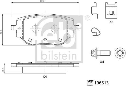 Febi Bilstein 196513 - Komplet Pločica, disk-kočnica www.molydon.hr