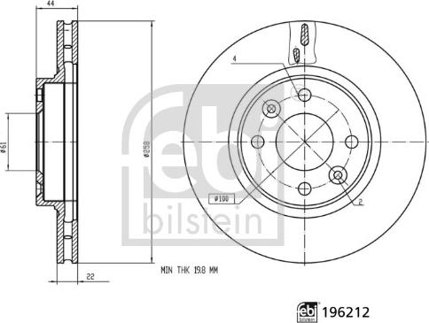 Febi Bilstein 196212 - Kočioni disk www.molydon.hr