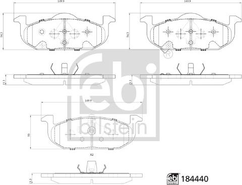 Febi Bilstein 184440 - Komplet Pločica, disk-kočnica www.molydon.hr