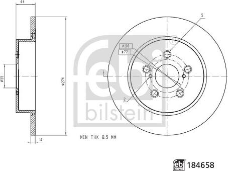 Febi Bilstein 184658 - Kočioni disk www.molydon.hr