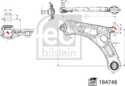 Febi Bilstein 184748 - Rame, Nezavisna poluga za ovjes kotača www.molydon.hr