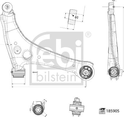 Febi Bilstein 185905 - Rame, Nezavisna poluga za ovjes kotača www.molydon.hr