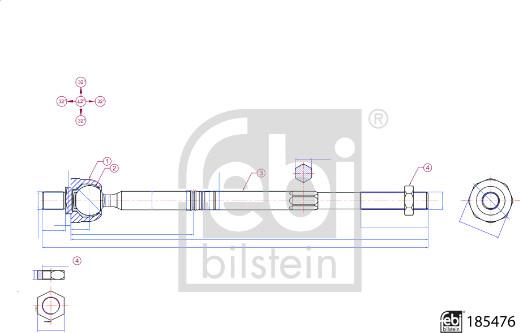 Febi Bilstein 185476 - Aksijalni zglob, poprecna spona www.molydon.hr