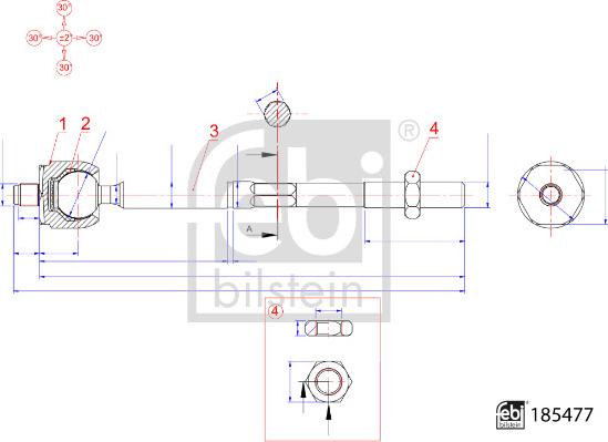 Febi Bilstein 185477 - Aksijalni zglob, poprecna spona www.molydon.hr