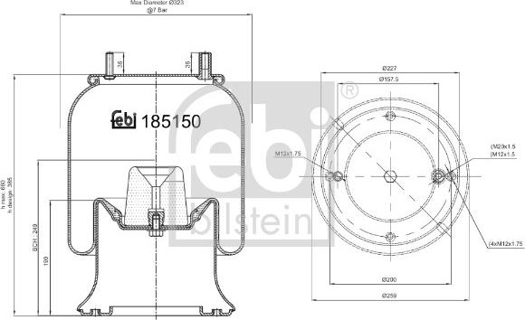 Febi Bilstein 185150 - Meh, pneumatski Ovjes www.molydon.hr