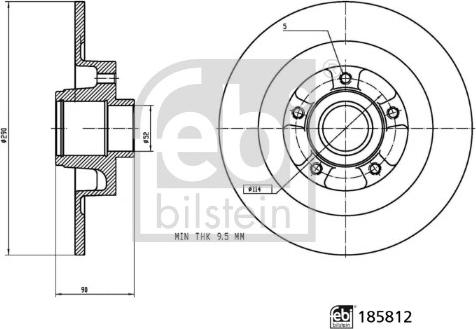 Febi Bilstein 185812 - Kočioni disk www.molydon.hr