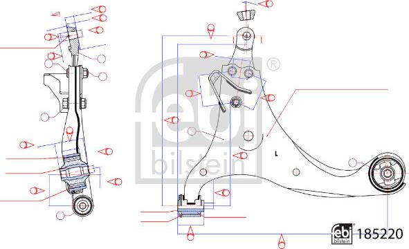 Febi Bilstein 185220 - Rame, Nezavisna poluga za ovjes kotača www.molydon.hr