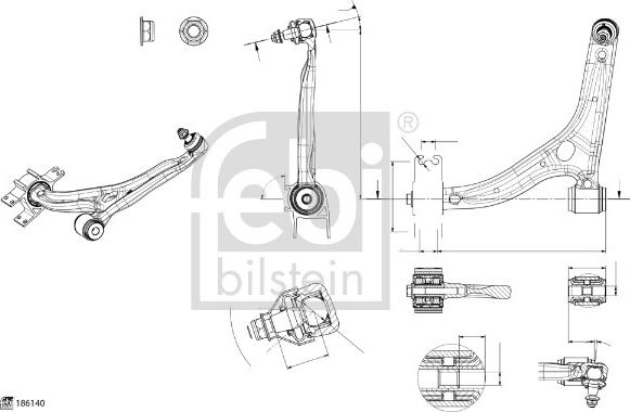 Febi Bilstein 186140 - Rame, Nezavisna poluga za ovjes kotača www.molydon.hr