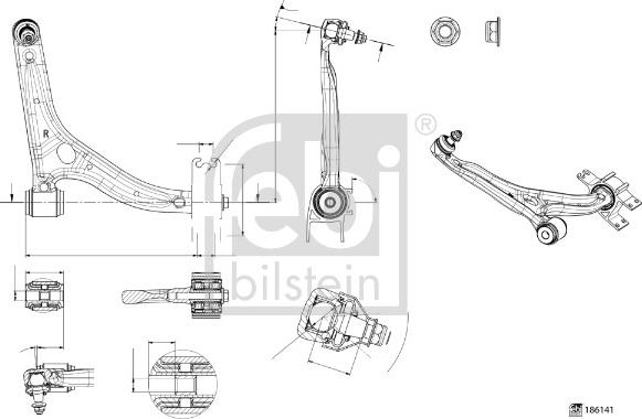 Febi Bilstein 186141 - Rame, Nezavisna poluga za ovjes kotača www.molydon.hr