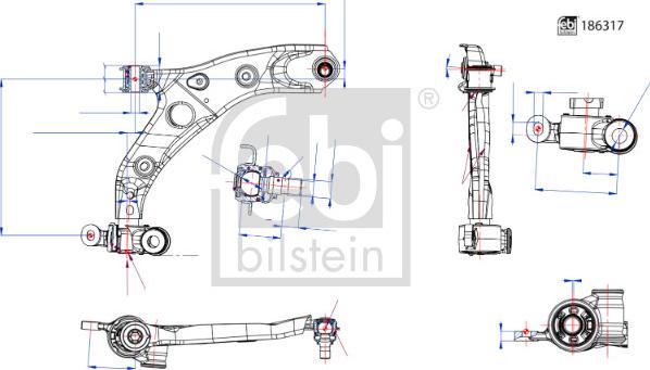 Febi Bilstein 186317 - Rame, Nezavisna poluga za ovjes kotača www.molydon.hr