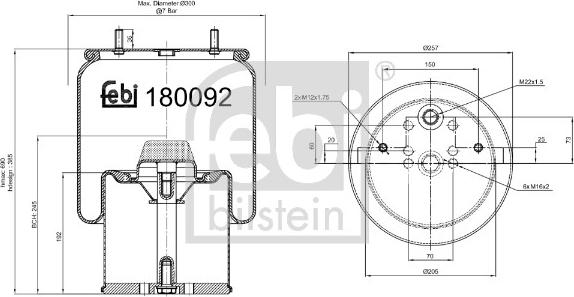 Febi Bilstein 180092 - Meh, pneumatski Ovjes www.molydon.hr