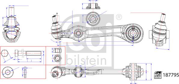 Febi Bilstein 187795 - Rame, Nezavisna poluga za ovjes kotača www.molydon.hr