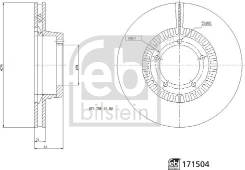 Febi Bilstein 171504 - Kočioni disk www.molydon.hr