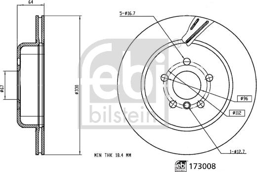 Febi Bilstein 173008 - Kočioni disk www.molydon.hr