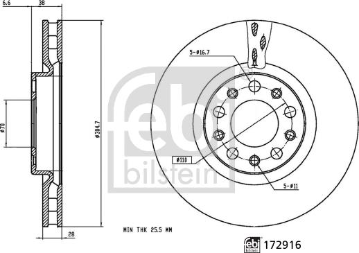 Febi Bilstein 172916 - Kočioni disk www.molydon.hr