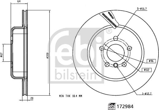 Febi Bilstein 172984 - Kočioni disk www.molydon.hr