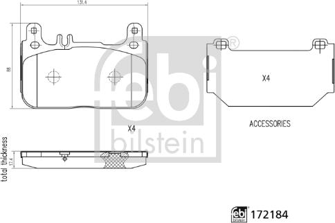 Febi Bilstein 172184 - Komplet Pločica, disk-kočnica www.molydon.hr