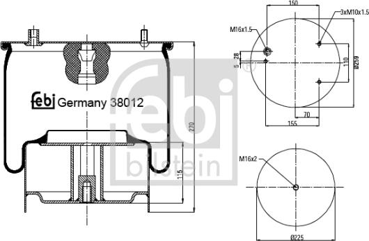 Febi Bilstein 38012 - Meh, pneumatski Ovjes www.molydon.hr