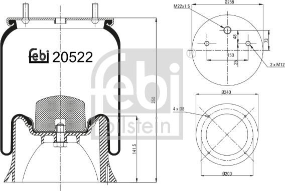 Febi Bilstein 20522 - Meh, pneumatski Ovjes www.molydon.hr