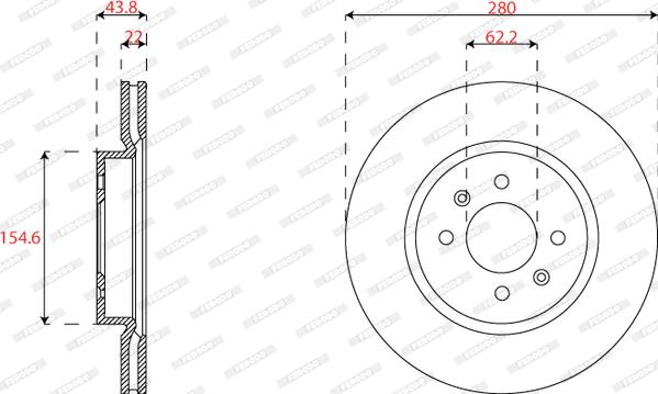 Ferodo DDF2819C - Kočioni disk www.molydon.hr