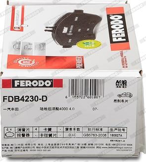 Ferodo FDB4230-D - Komplet Pločica, disk-kočnica www.molydon.hr