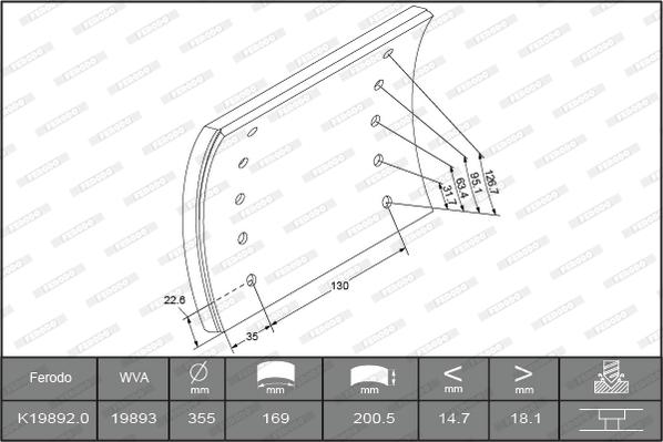 Ferodo K19892.0-F3504 - Komplet kočionih obloga, bubanj-kočnica www.molydon.hr