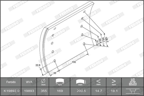 Ferodo K19892.1-F3504 - Komplet kočionih obloga, bubanj-kočnica www.molydon.hr