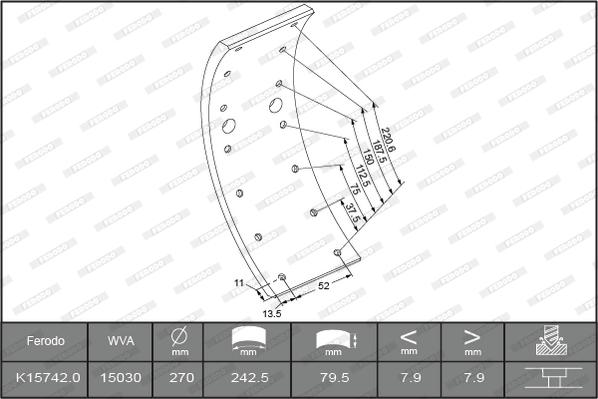 Ferodo K15742.0-F3549 - Komplet kočionih obloga, bubanj-kočnica www.molydon.hr