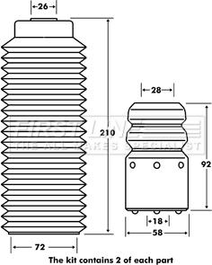 First Line FPK7098 - Komplet za zaštitu od prasine, amortizer www.molydon.hr