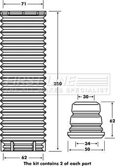 First Line FPK7092 - Komplet za zaštitu od prasine, amortizer www.molydon.hr