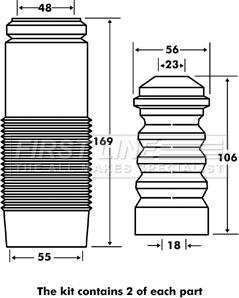 First Line FPK7047 - Komplet za zaštitu od prasine, amortizer www.molydon.hr