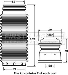 First Line FPK7053 - Komplet za zaštitu od prasine, amortizer www.molydon.hr