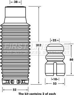 First Line FPK7064 - Komplet za zaštitu od prasine, amortizer www.molydon.hr